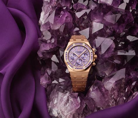 audemars piguet royal oak chronograph amethyst ref. 26319or|Audemars Piguet amethyst chronograph.